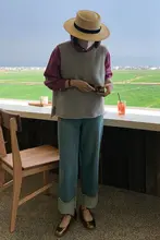 ヴィンテージ風ウォッシュ加工ハイウエストストレートジーンズ【洗練されたデザイン・快適・女性用】