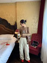 ストレートパンツ レディース 秋冬 アイボリー カジュアルパンツ 小柄 ゆったり タイ付きパンツ