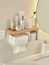 ケヤキ製 壁掛けトイレットペーパーケース【洗面所用・収納便利】
