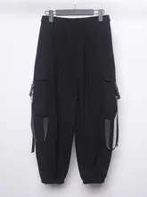 ジョガーパンツ メンズ ワークパンツ テープ装飾 バックル ルーズ ストリート