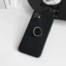 スマホケース リングスタンド付き シンプル ソフト 衝撃吸収 全周囲保護 iPhone対応