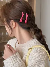 カラフルなクロスサイドヘアクリップ【可愛い・バンスクリップ・前髪用】