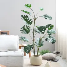 高級フェイクグリーンプラント モンステラの鉢植え【リビングソファサイド用・インテリア装飾】
