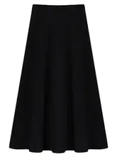 黒の職業用ハイウェストスカート【夏用・Aライン・薄手・フレアデザイン】