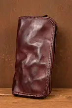 手作りレザー長財布【本格植鞣牛皮・カードポケット・スマホ収納可能】