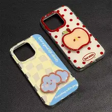 夏にぴったりなドットとチェックの切り替えデザインのスマホケース【iPhoneやAndroid対応】