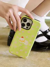 春のイラストデザインのiPhoneケース【全包・マグネット式・猫モチーフ・二合一】（セットアップ対応）