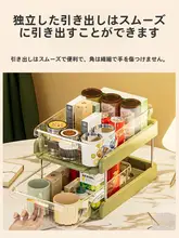 ダブルレイヤー デスクトップ収納ラック【リビング用・スナック収納・飲料スタンド】