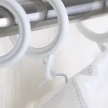 静音仕様のカーテンフックリング【厚手・ローマンロッド用・取り付け簡単】