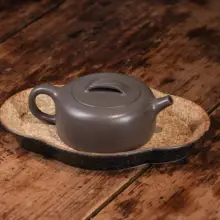 手作りの紫砂花器【青灰色・シンプルデザイン・高級感】