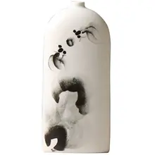 新中式デザインの小型扁瓶【陶器製・リビングデスク用・創意的な花飾り】