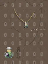 プルースト オリジナル 香り記憶 トパーズ香水瓶ネックレス【カラフル・ビンテージスタイル】