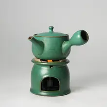 高品質 粗陶製 茶用ポット【温茶・酒精ランプ付き・茶道具】