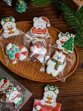 クリスマスクッキー包装袋【自己封閉式・スノーフレークデザイン・スイーツ用】