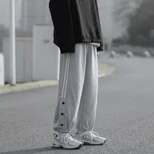 カジュアルメンズパンツ【春秋用・ウエストボタン・リブ付き・ストレートシルエット】