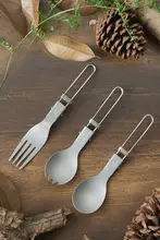 Naturehike タイタニウム合金製 携帯用折りたたみカトラリーセット【滑り止め付き・キャンプ・アウトドア用】
