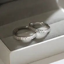 999純銀製 デザインカップルリング【活口タイプ・シンプルスタイル・ペアリング】