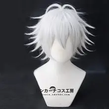 COSプレイ用 混銀灰のショートウィッグ【反り毛付き】