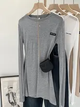 シンプル重ね着用ホワイト天絲ライセールトップス【透け感・レディース・Tシャツ】