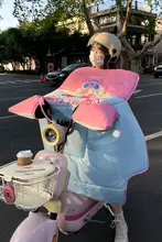 可愛い電動バイク用防風カバー【加厚・加绒・冬用】