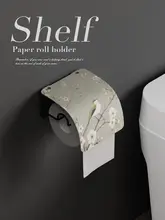 花鳥デザインの壁掛けトイレットペーパーホルダー【穴あけ不要・洗面所用】