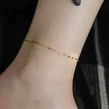 水に強い！輝く18Kゴールド製のシンプルリップチェーンとアンクレット【セクシー・オールマイティデザイン】（セットアップ対応）