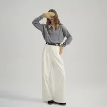灯芯绒素材のシンプルなストレートワイドパンツ【秋冬用・カジュアル】（セットアップ対応）