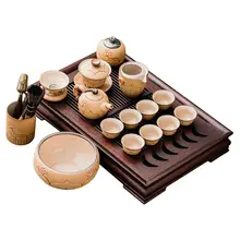 手描き高級功夫茶器セット【シンプルデザイン・陶製・急須とお茶碗セット】