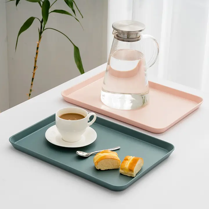 トレイ 家庭用 ティーカップ 水カップ 長方形 フルーツ プレート