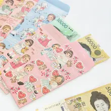 ポチ袋 マネー封筒 紙袋 可愛いキャラクター 韓流 ギフト 現金 チケット 5枚セット「afrocat」