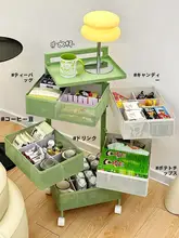 収納ラック 回転式 ワゴン 多段 キャスター付き リビング 家庭用 おやつ 小物収納