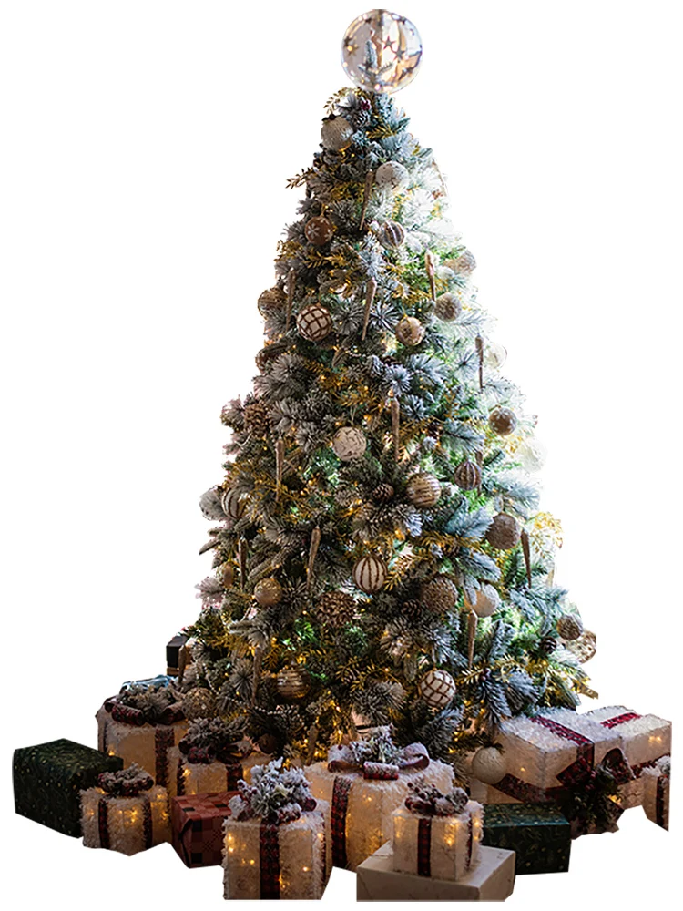シャンパンゴールド雪景色オーナメント：クリスマスツリー用のリボン付き装飾品の実用性と使い方
