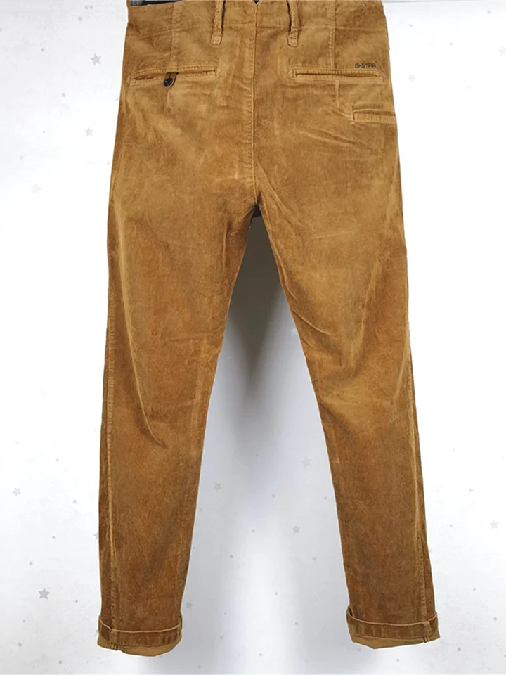 秋冬用 スリムフィット コーデュロイパンツ【ポケット付き・全棉・ストレッチ】