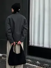 復古デザインのトートバッグ【スエードタッチ・ユニセックス・通勤用】