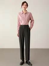 ウールパンツ レディース 厚手 ハイウエスト 着痩せ ストレート タバコパンツ 通勤 オフィスカジュアル きれいめ 上品 春秋