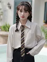 気質ストライプ シャツ 女性用 春秋 2025年新作