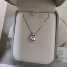 925純銀製 パールペンダント ネックレス【エレガントデザイン・極光風・セーター用】