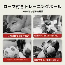 犬用おもちゃボール【耐噛性・散歩用・小型犬向け・ゴム製・歯磨き用・コード付き】