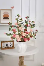 山茶花の造花【高級インテリア装飾・リビングやダイニング用】
