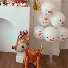 バルーン ラテックス テーブルスタンド 雪だるま クリスマス お正月 迎春 パーティー ウィンドウディスプレイ 店舗 飾り付け インスタ映え