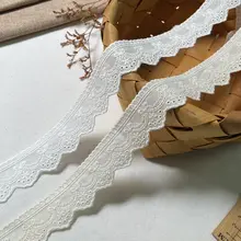 純綿製レース縁取り生地【DIY・子供服装飾用・布幅3.5cm】