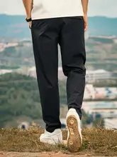 ビジネスカジュアル用 メンズ無地ウエストゴムパンツ【ストレート・ tapered fit】
