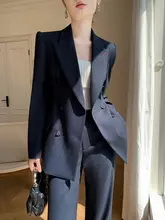エレガントな英国風スーツ【女性用・秋冬・フォーマル・通勤用】（セットアップ対応）