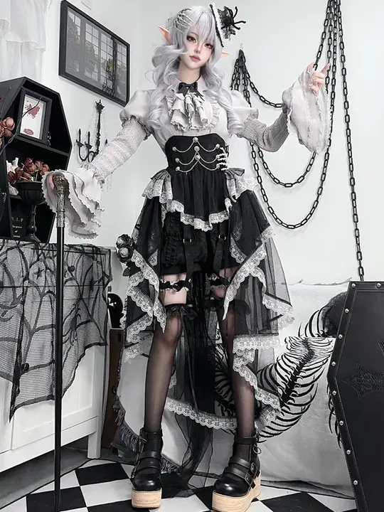 クラシカルロリータ ワンピース レディース ゴシック パンク ダーク コスプレ ハロウィン
