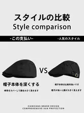レディース シンプルなブラックベレー帽【アメリカンレトロスタイル・丸いシルエット】