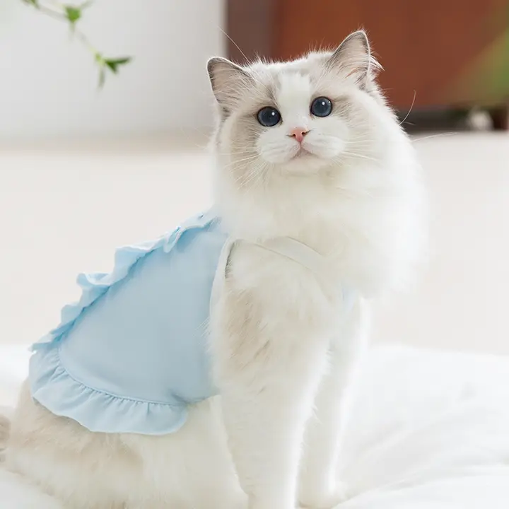夏用薄手猫犬ペットラグドールクール服