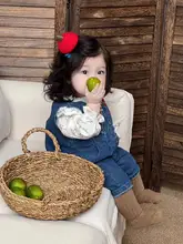 秋用ベビー服【刺繍ノースリーブタンク・デニムパンツ・長袖フラワートップス】（セットアップ対応）