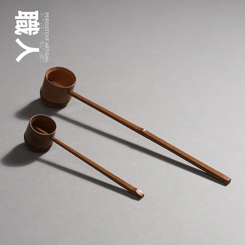 天然竹製の長柄水勺：江戸時代の家にあった道具としての復古デザインと実用性