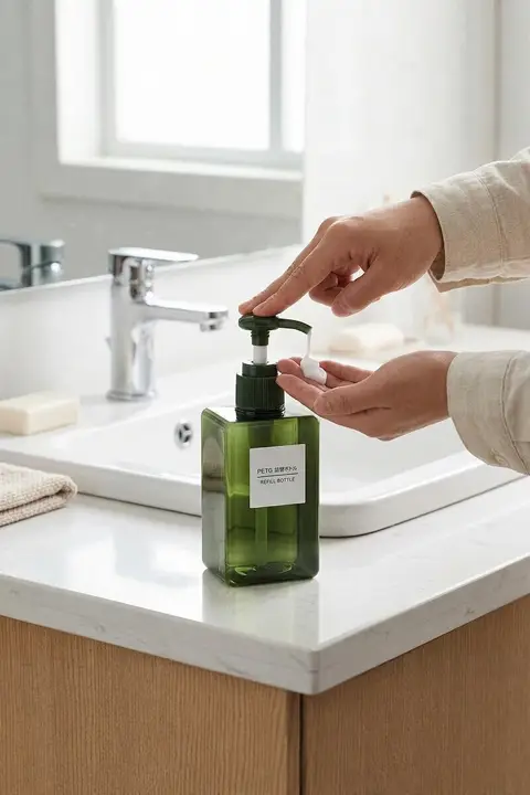 プッシュ式ボトル【シャンプー・洗顔料・化粧品用・プラスチック製・詰め替え用】