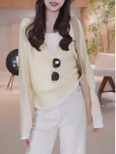 大きいサイズのニットトップス【重ね着風・ゆったり・体型カバー・春用】（セットアップ対応）